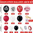 Graduation Decorations Class of 2026 Red and Black Balloon Boxes for High School & College, Congrats Grad Party Table Decorations with 4 String Lights, GRAD and So Proud of You Letters