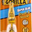 Gorilla Super Glue with Brush & Nozzle Applicator, 13.2 Gram, Clear, (Pack of 1)