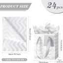Tenare 24 Pcs Small Gift Bags Mini Metallic Paper Bags Bulk Tiny with Handles Tissue Paper for Jewelry Gift Wrap Mother's Father's Day Graduation Party Supply(4×2.75×4.5 Inch,White Silver)
