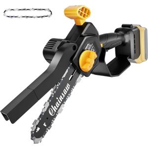 Mini Chainsaw Compatible with DeWalt 20V MAX Battery, 6-Inch Small Cordless Pruning Saw for Tree Trimming, Handheld Electric Wood Cutter with Tool-Free Tensioning & Overheat Auto-Stop (Tool Only)