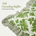 2 x 14x36 Inch Cotton Block Print Ruffle Sham Cover,Handmade Boho Floral Block Print Pillowcase,Ruffle Trim,Soft Decorative Cushion Case for Bedroom,Farmhouse&Cottagecore Bedding