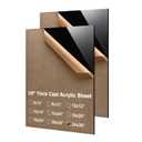 KINLINK 24x36 Plexiglass Sheets 1/8 inch Thick - 3mm Black Cast Acrylic Sheet, Plastic Board Polycarbonate Sheet for DIY Project, Craft, Table Top, Acrylic Sign and Wedding Invitation 2 Pack