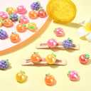 DanLingJewelry 40Pcs Resin Fruit Thme Cabochons UV Plating Iridescent Imitation Food Flatback Charms for DIY Scrapbooking Embellishment Crafts
