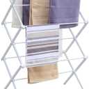 3 Tiers Foldable Clothes Drying Rack, Vertical Laundry Rack Portable and Collapsible for Storage Indoor Outdoor, White