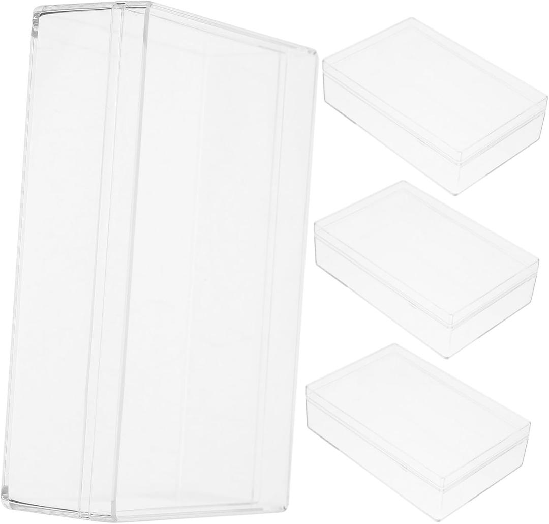 4pcs Plastic Storage Boxes for Jewelry and Beads Containers Lids for Craft Organization and Display