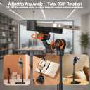 Dual Phone Holder Mount Suitable for iphone 17, 360 Degree Rotating Tablet and Phone Holder Mount, Foldable Phone Stand, Office Desk Accessories for iPhone 17 16 15 14 Pro Max Air, Galaxy S25