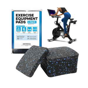 6-Pack Exercise Equipment Mat - Treadmill Pads for Carpet Floors, Protective Anti-Slip Treadmill Pad for Hardwood Floors & Carpets, Home Gym Accessories, Exercise Bike Mat, 4X 4X 0.5 in
