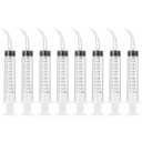 TecUnite 8 Pcs Syringe 12cc Dental Irrigation Syringe with Curved Tip for Wisdom Teeth Measurement Disposable Water Oral Mouth Liquid Tonsil Stone Squirt Mouthwash Cleaner Syringes
