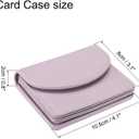 uxcell PU Leather Business Card Case, 2Pcs Business Name Card Holder Wallet with Magnetic Shut Pocket Holder for Women Credit ID Card, Purple