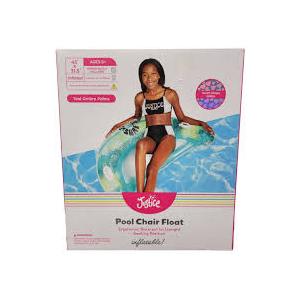 Justice Pool Chair Float Ergonomic Backrest for Upright Seating w/ Handles Teal Justice Pool Chair Float Ergonomic Backrest for Upright Seating w/ Handles Teal