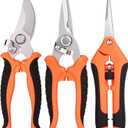 3 Pcs Garden Shears, Stainless Steel Gardening Scissors, Pruning Shears for Gardening, Pruning Scissors for Flowers Fruit Tree