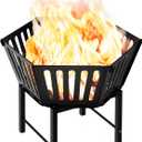 22.5 Inch Portable Hexagon Fire Pit with Travel Bag  Heightened Smokeless Design Outdoor Wood Burning Fire Pit for Camping, Backyard, Patio, Bonfire, Picnic and BBQ, Vertical Hollow Style