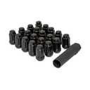 Gorilla Lug Nut, Acorn, 12 mm x 1.50 Thread, 60 Degree Seat, Closed End, Key, Steel, Black Chrome, Universal, Set of 20 (Factory)