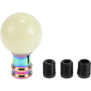 Car Shift Knob, 9cm Universal for Automatic and Manual Vehicle Gear Shifter Knob with 3 Adapter Acrylic Fluorescent Color, 1 Set