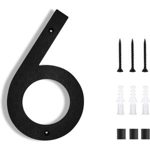2 x 8 Inch House Numbers for Outside Modern | Large Floating Black House Numbers | Address Numbers/Door Garage Gate |911 Visibility Signage (6)