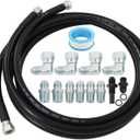6AN 70" Transmission Cooler Hose Fitting Kit For GM Chevy 1996-2021 4L80E, For Ford C4-C6-AOD, For Turbo 350/400/200-200R4/700R4 4L60 4L60E 4L65E