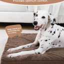 KSIIA Orthopedic Dog Bed Crate Waterproof Pet Mats for Large Dogs Deluxe Plush Washable Pet Bed with Egg Crate Foam & Removable Cover, 35 x 22 Inch, Brown