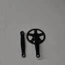 Single Speed Crankset for Mountain Road Bike Fixed Gear Bicycle Folding Bicycle(Square Taper, Black, Sprocket)