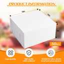 Ireer 50 Pack 16 x 16 x 6 Inch White Cake Boxes Cardboard Bakery Boxes for Pie Pastry Cookie