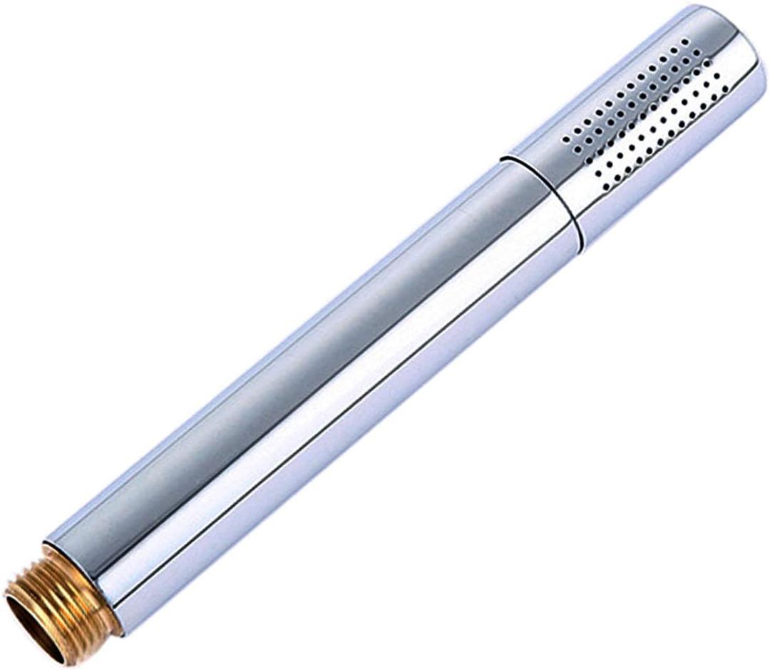 Mini Universal Handheld Shower Head Laser-Drilled Spray Nozzle Brass Chromed (Round)
