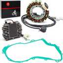 Stator & Regulator Rectifier w/Gasket Compatible with Yamaha Wolverine 350 2000-2001 Big Bear 350 4WD 1997-1999 Big Bear 350 2WD 1999
