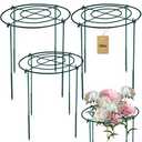 3Set Metal Peony Grid Cages, 30"H X 13"D Large Flower Support Cages Grow Through Hoop Ring Peony Stakes Garden Plant Support Rings Heavy Duty Plant Braces Peonies Structure for Outdoor Plants Blossoms