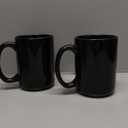 Smilatte 16 OZ Porcelain Coffee Mugs, Classic Blank Ceramic Cup with Large Handle for Tea Latte Cappuccino, Set of 4, Black