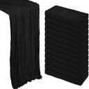 12 Pack Black Cheesecloth Table Runner 10Ft Gauze Cheese Cloth Table Runner 35x120 Inch Boho Sheer Rustic Fabric for Party Decor Baby Shower Wedding Centerpiece Home Table Decorations