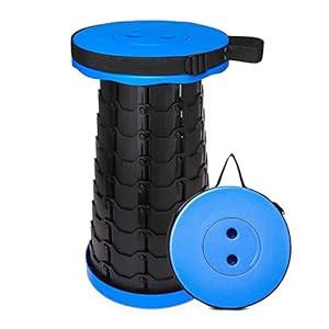 Tevaibo Collapsible Telescoping Portable Stool for Adults, Camping Stools, Upgraded Collapsible Folding Seats with Load Capacity 550lbs (Blue)