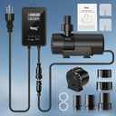 Hygger 15W-100W Water Pump with Controller (Up to 3430GPH), Submersible/Inline Return Pump with Adjustable Mode/Flow, 2 Fountain Pump with 2 Inlet Cover and 3 Nozzles, for Fish Tank, Pond, Aquarium