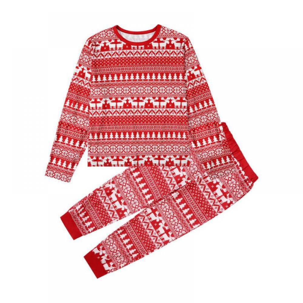 Yuanyu Matching Family Christmas Pajamas Set, Holiday PJs for Women/Men/Kids/Couples, Vacation Parent-child Fitted Soft Two-piece Pajamas Loungewear Outfits (Medium)