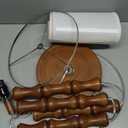 BOBOMOMO 62" Rustic Floor Lamp for Living Room, Retro Farmhouse Floor Lamp Rotary Switch, Resin Standing Lamp for Living Room, Corner, Dining Room, Bedroom, House (Light Walnut)