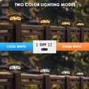 8 Pack Solar Post Cap Lights Outdoor Waterproof, Fits 4x4, 5x5, 6x6 Wooden & Vinyl Fence Decks with Warm & Cool White Light Modes, Classic Black