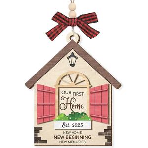 5 x New Home Ornament 2025 - House Warming Gifts for Homeowner Couples Men Women, Cute Christmas Ornaments for Tree Decor, Our First House Ornament, New Home Gift Ideas for Friends Neighbors