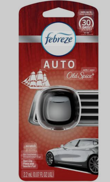 Febreze Car Vent Clip Air Freshener, Odor Eliminator for Strong Odors