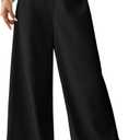 GORGLITTER Women's Wide Leg Dress Pants High Waisted Business Casual Trousers Dressy Work Office Pants Black Medium (Black, M)