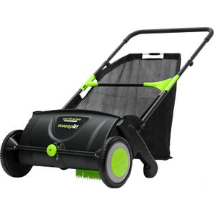 Earthwise LSW70021 21-Inch Width Leaf & Grass Push Lawn Sweeper, Black
