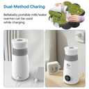 Portable Milk Warmer & Mixer, Cordless Travel Bottle Warmer for Breastmilk, Formula or Water, 10 oz Big Capacity, Big Battery Capacity for Journey, Calienta Biberones Porttil (white)