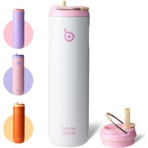BOTTLE BOTTLE Insulated Water Bottle 24oz with Straw Lid and Handle for Sports Travel Gym Stainless Steel Water Bottles Double-Wall Vacuum Metal Leak Proof BPA-Free (Snow) BOTTLE BOTTLE Insulated Water Bottle 24oz with Straw Lid and Handle for Sports Travel Gym Stainless Steel Water Bottles Double-Wall Vacuum Metal Leak Proof BPA-Free (Snow)