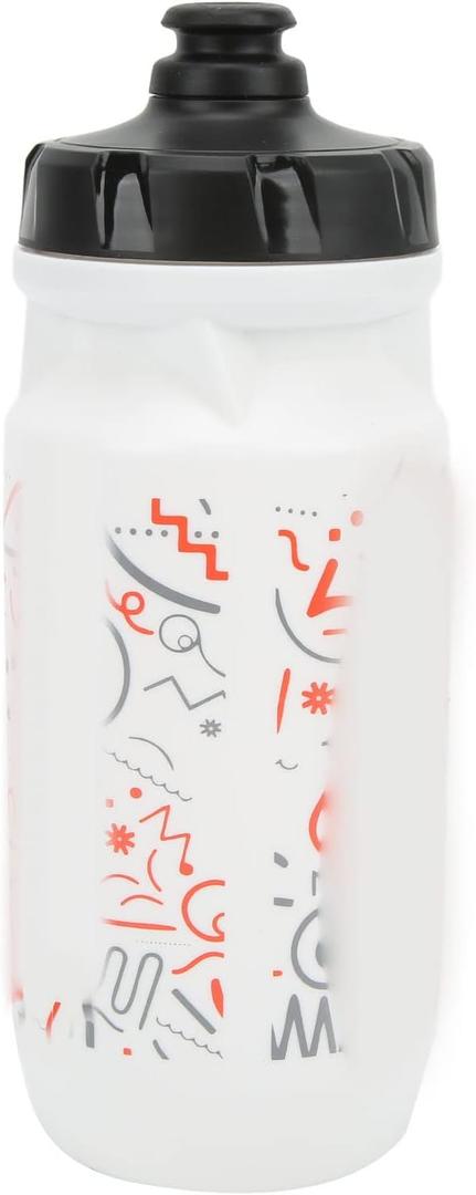 BORDSTRACT Sports Water Bottle, 550ml/18oz Squeeze Water Bottle with Athletic Design, Leak Proof BPA Free Water Bottle for Cycling, Gym, Hiking, Traveling (White)