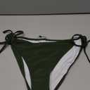 Zmart String Tie Side Bikini Bottoms - Women Full Coverage Swimsuit Bottom Mid Rise Mid Waist Swim Bathing Suit Bottom Army Green S