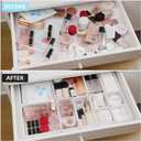 CHANCETSUI 11-Piece Stackable Drawer Organizer Set, Multi-size Desk Drawer Organizer Trays Vanity Storage Bins for Storing Makeup, Stationery, Utensils in Bathroom Dresser, Office and Kitchen, The product differa
