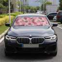 Cute Cherry Car Windshield Sun Shade Fruit Pattern Front Window Sunshades Foldable UV Ray Sun Visor Protector for Sedans SUV Trucks Sun Shield Keep Your Vehicle Cool