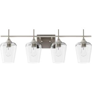 VONLUCE Bathroom Vanity Light, 4 Light Bathroom Light Fixture Over Mirror, Bathroom Wall Lamp with Clear Glass, Modern Vanity Lighting for Bathroom, Bedroom, Hallway, Brushed Nickel, ETL Certificated
