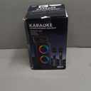 Karaoke Machine for Adults Kids, Portable Bluetooth Speaker with 2 Wireless Microphones, TWS Mode & LED Light, 10H Battery PA System, Home Party Outdoor Camping Birthday Gifts (Black)