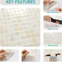 VEELIKE Cream Beige Mosaic Peel and Stick Backsplash for Kitchen Backsplash Tiles Peel and Stick Waterproof Wall Tile Stickers 12''x12'' 6 Sheet Removable Self Stick on Backsplash for Kitchen Bathroom