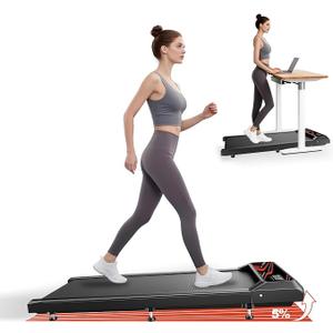 Walking Treadmill Pad with Incline, Portable Under Desk Treadmill for Home Office, 2.5 HP Quiet Compact Walking Machine with Remote & LED Display,Speed/Time/Distance/Calories