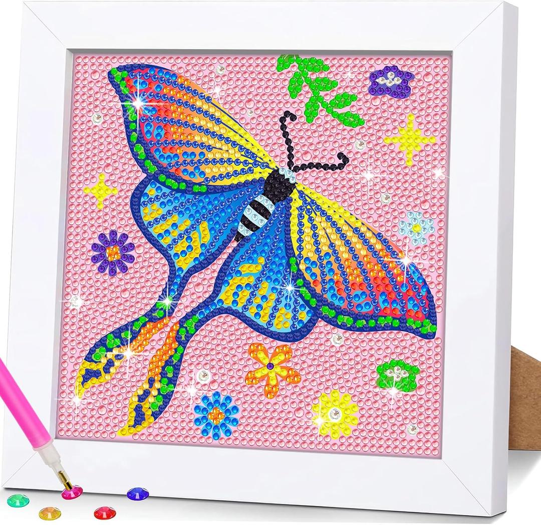 2 x SuanFA Butterfly Diamond Art Kits for Adults Kids,Cute Luna Moth Diamond Painting Frames, Easy Diamond Art Kits for Beginners,Perfect for Gift & Decor with Beautiful Package Box(6x6 inch), Medium