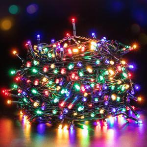 Quntis Battery Operated Christmas Lights - 132FT 300LEDs Waterproof Battery String Lights Outdoor Indoor 8 Modes LED Christmas Tree Lights with Timer Decoration for Xmas Tree Garden Party - Multicolor