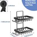Moforoco Soap Bar Holder for Shower, No Drilling, 304 Stainless Steel, Wall Mounted Soap Holder with 4 Hooks and Razor Holder, Shower Rack Soap Tray Bar Soap for Bathroom (Black, 2-T Suction Cup)